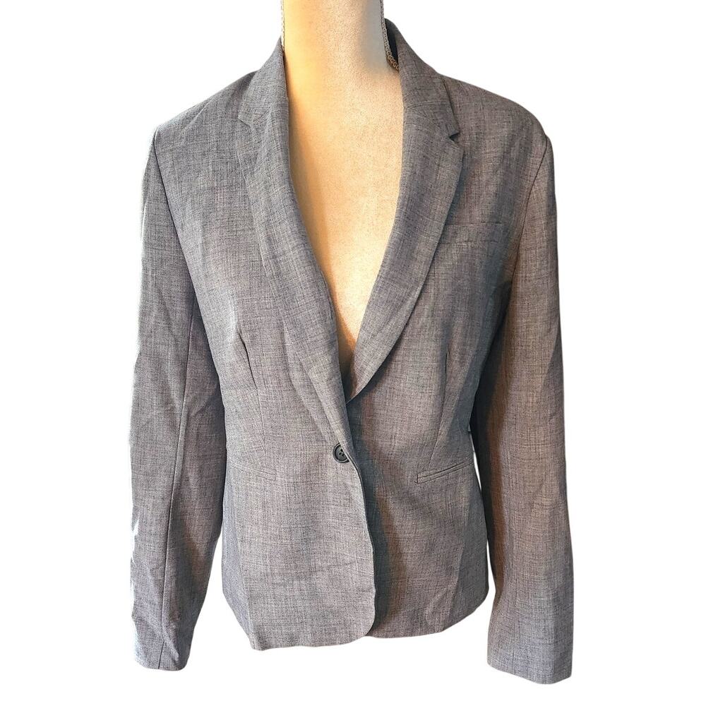 Banana Republic Women's Gray Single Button Closure Career Blazer Size 6